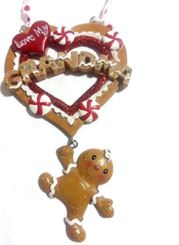 Love You Grandma / Grandpa Gingerbread Man Ornaments (Grandma)