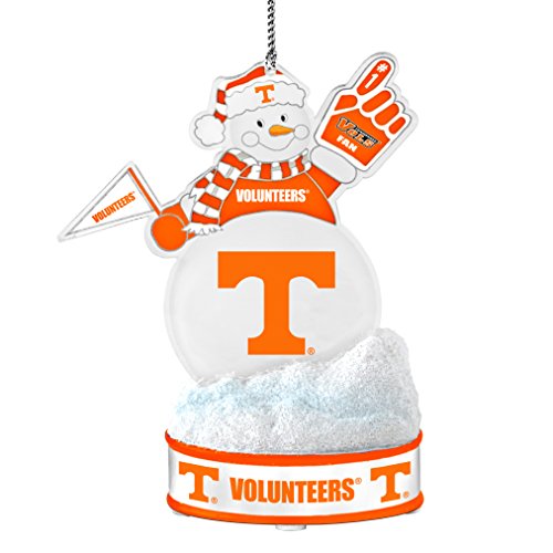 NCAA Tennessee Volunteers LED Snowman Ornament, White, 3.5″