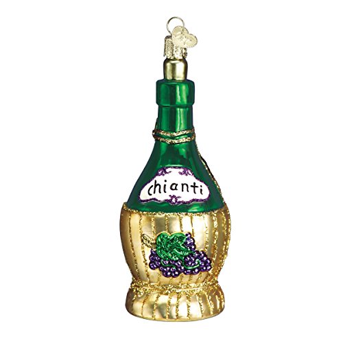 Old World Christmas Chianti Bottle Glass Blown Ornament
