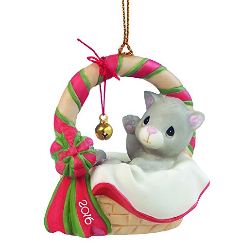 Precious Moments, Christmas Gifts, “Meowie Christmas”, Dated 2016, Bisque Porcelain Ornament, #161009