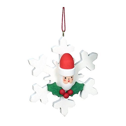 10-0826 – Christian Ulbricht Ornament – Santa on Snowflake – 2.5H x 2.5W x .75D by Alexander Taron Importer