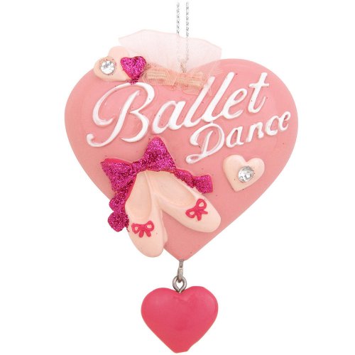 Ballet Dance Heart Resin Hanging Christmas Ornament