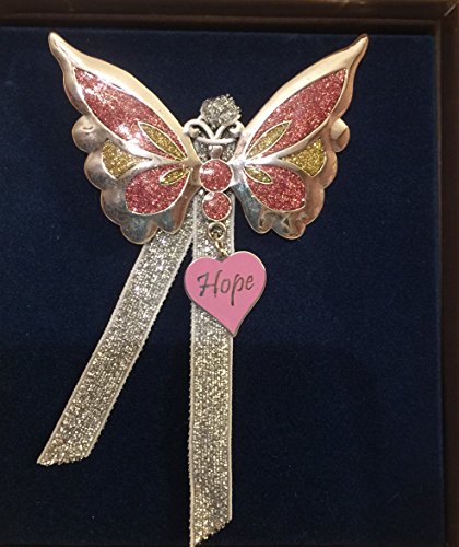 Hope Butterfly Inspirational Saying Keepsake Ornament Decoration (Breast Cancer)