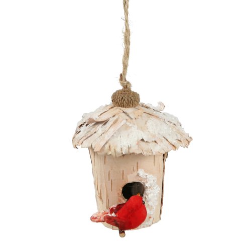 Vickerman 34309 – 4″ Snow Birch Bird House Christmas Tree Ornament (P137104)