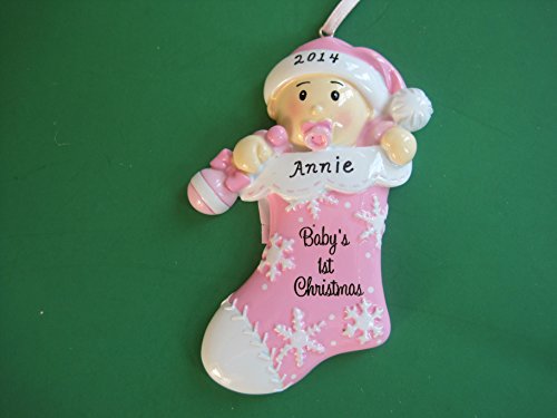 Baby Girl’s First Christmas Ornament Personalized