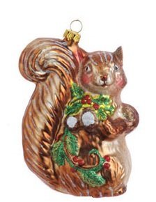 RAZ Imports – Multicolored Squirrel Glass Ornament