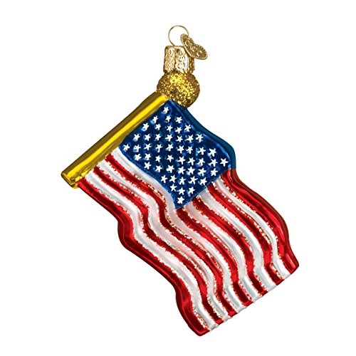 Old World Christmas Star-Spangled Banner Glass Blown Ornament