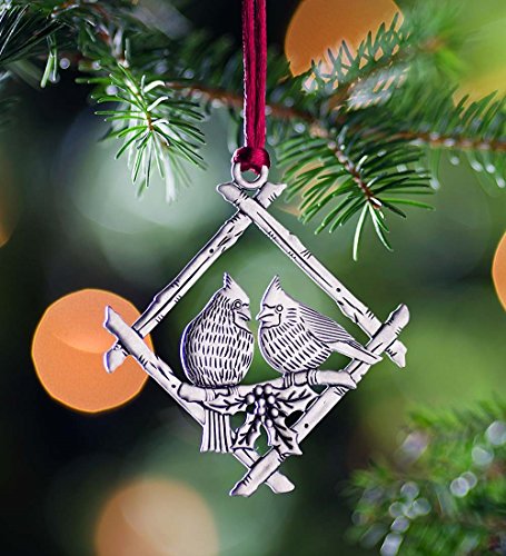 Solid Pewter Christmas Ornament,in Cardinal