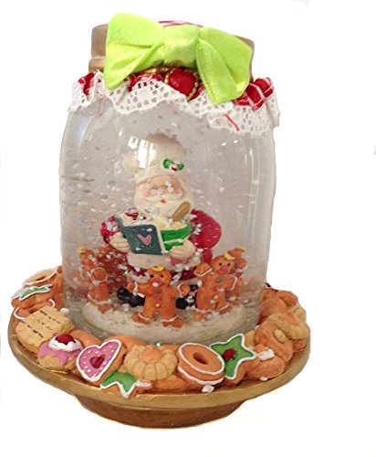 Retired Kurt Adler Santa & Gingerbread Snowglobe Surrounded By Candy