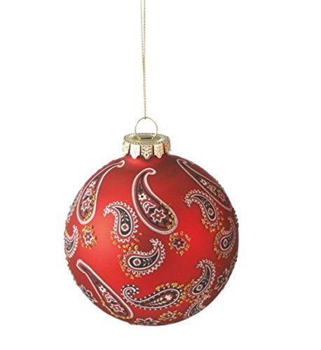Western Red Bandana Ball Ornament – One Chosen At Random