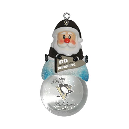 NHL Pittsburgh Penguins Snow Globe Ornament, Silver, 1.5″
