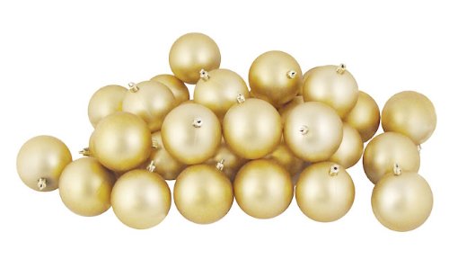 60ct Matte Champagne Shatterproof Christmas Ball Ornaments 2.5″ (60mm)