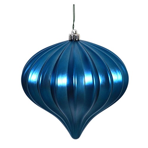 Vickerman 387030 – 5.7″ Sea Blue Matte Onion Christmas Tree Ornament (3 pack) (N151262DMV)