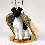 Fox Terrier Black & White Pet Angel Ornament