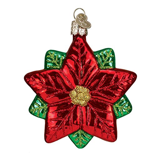 Old World Christmas Poinsettia Star Glass Blown Ornament