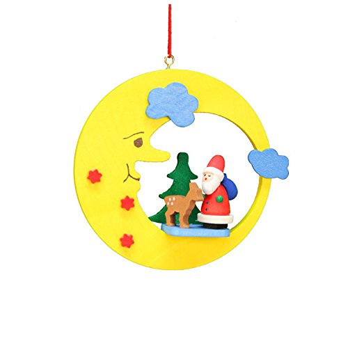 ULBR 10-0595 Christian Ulbricht Ornament – Santa with Deer in Moon