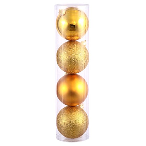 Vickerman 196090 – 1″ Antique Gold Shiny Matte Glitter Sequin Ball Christmas Tree Ornament (18 pack) (N590330)