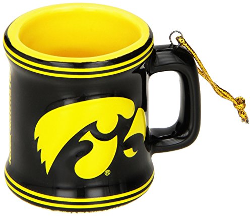 NCAA Iowa Hawkeyes Mini Mug Ornament, 2.25″, Black