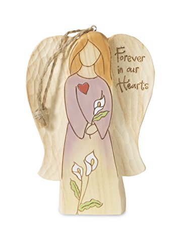 Pavilion Gift Company 78018 Forever In Our Hearts Angel Figurine with Twine String, 4-1/2″