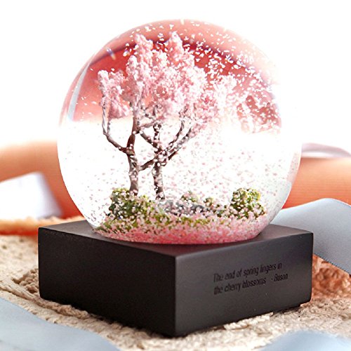 Crystal Ball 100mm Snow Globe with Free Stand (spring)
