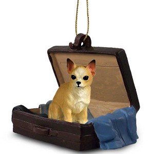 Chihuahua White/Tan Traveling Companion Dog Ornament