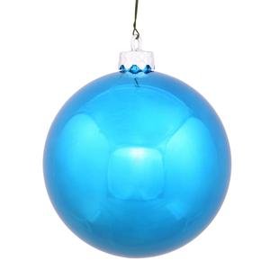 Vickerman 34919 – 4″ Turquoise Shiny Ball Christmas Tree Ornament (6 pack) (N591012DSV)