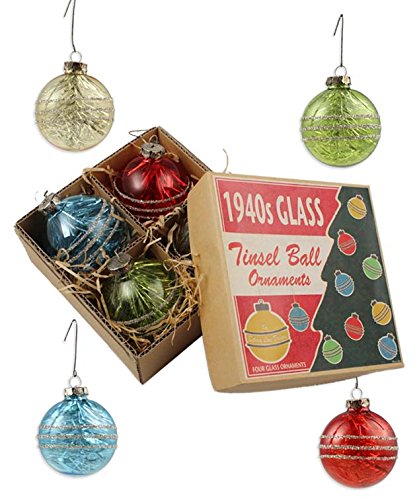 Bethany Lowe Vintage Style 1940’s Tinsel Ball Ornament With Box