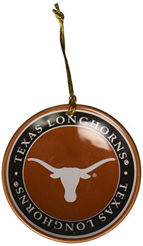 NCAA Texas Longhorns Ceramic Plate Ornament, Orange, 2.25″