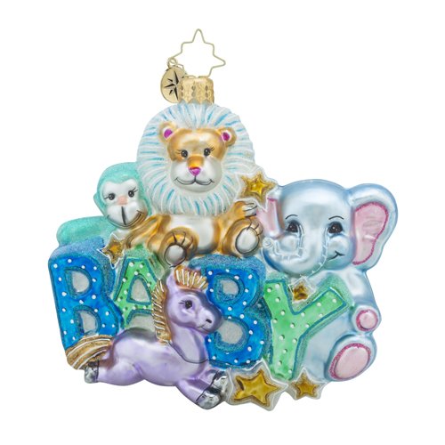 Christopher Radko Lullaby Baby Baby and Animal Christmas Ornament