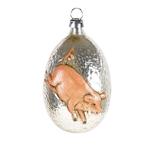 Vintage mouthblown Christmas Glass ornament “Good Luck Pig” by MAROLIN® Germany