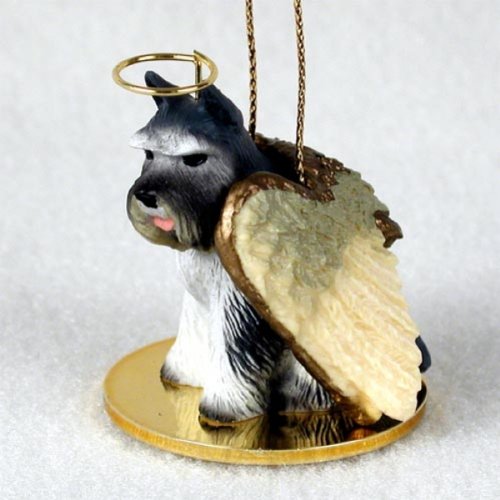 1 X SCHNAUZER Dog Gray ANGEL Christmas Ornament MINIATURE Resin New DTA13B