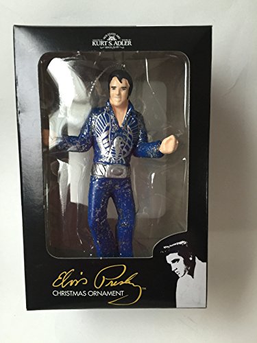Kurt S. Adler Elvis Presley in Blue Jumpsuit With Firebird Ornament – 4.5″