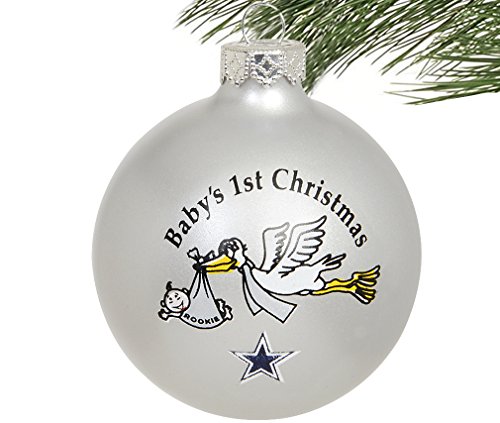 NBA/NFL/MLB/NCAA-Baby’s 1st Christmas Ornament- Glass Ball-2 3/4″-Dallas Cowboys