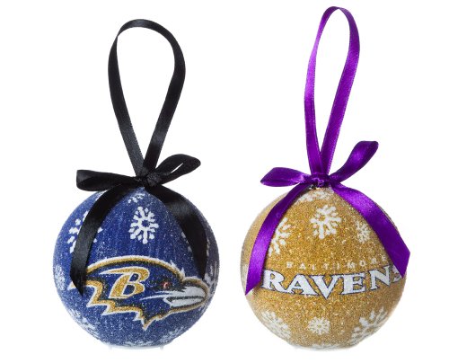 Baltimore Ravens Official NFL LED Box Set Ornaments by Evergreen Enterprises