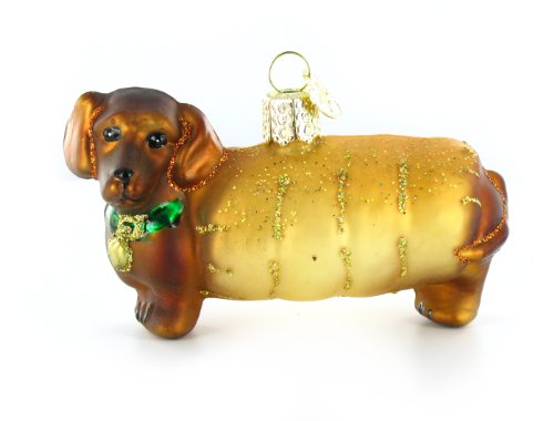 Old World Christmas Wiener Dog Glass Blown Ornament
