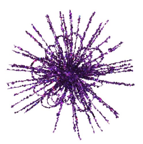 8″ Purple Glitter Flower Blossom Sequined Christmas Ornament