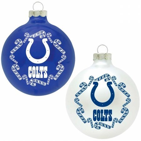 The Grill Topper 102-INDCOL NFL – Home and Away Glass Ornament Set, Indianapolis Colts