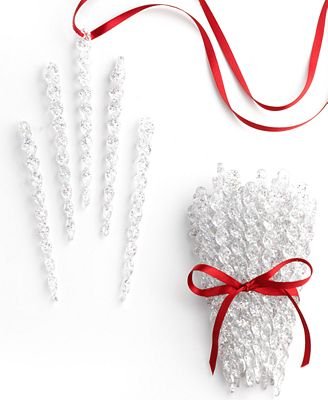 Holiday Lane Box of 40 Clear Icicle Ornaments