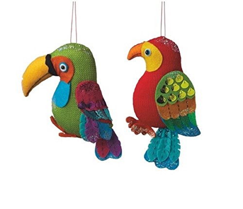 Midwest-CBK Plush Parrot Ornaments Set of 2