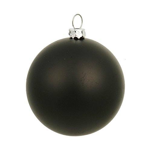 Vickerman Drilled UV Matte Ball Ornaments, 6-Inch, Black, 4-Pack