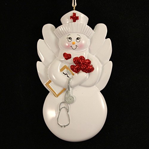 Snow Nurse Personalized Christmas Holiday Ornament