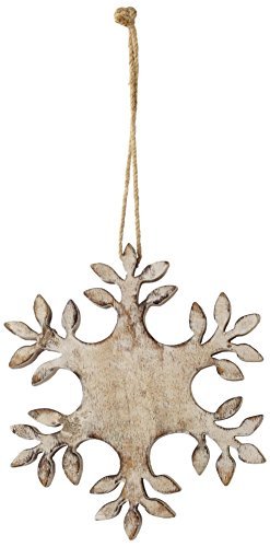 Sage & Co. XAO16570WH 8 Carved Wood Snowflake Ornament by Sage & Co.