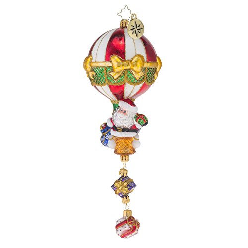 Christopher Radko Air Drop Balloon Themed Santa Limited Edition Christmas Ornament – New for 2016 – Limited Production of 1278 Pieces – 8″H.