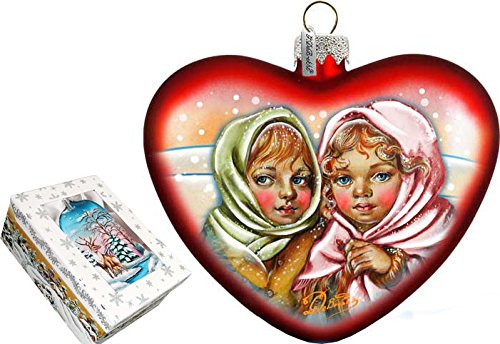 G. Debrekht Remembering Friends Heart Glass Ornament