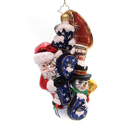 Christopher Radko Sweeping in the New Year Brilliant Treasure Dated 2016 Christmas Ornament