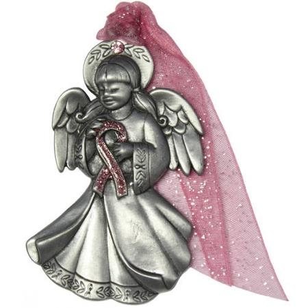 Gloria Duchin Breast Cancer Awareness Pink Ribbon Angel Ornament