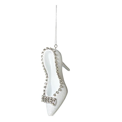 3.25″ Fashion Avenue White with Silver Rhinestone High Heel Christmas Ornament