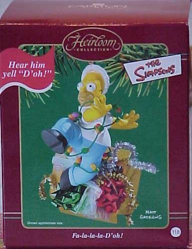 Simpsons Carlton Homer “Fa-la-la-la-D’oh!” Christmas ornament