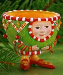 Patience Brewster Krinkles **Tea Cup Ornament** 09-30305