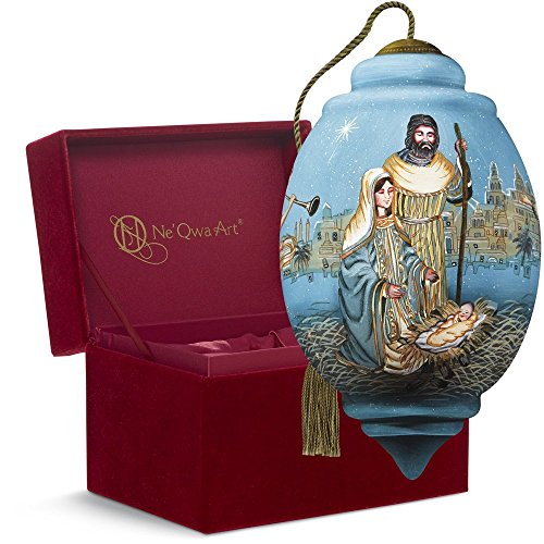 Ne’Qwa Art Christmas Gift, Liz Goodrick-Dillon GUARDIAN ANGELS Nativity, Glass, 7161158